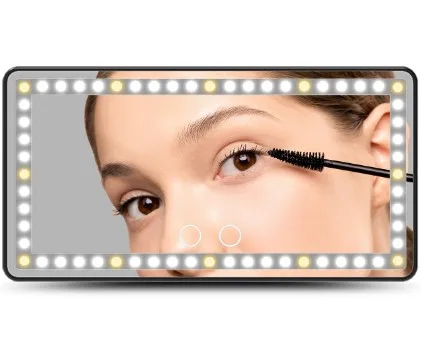 Car Visor Cosmetic Mirror Custom Logo Adjustable Led Car Vanity Visor Makeup Cosmetic Mirror With LE