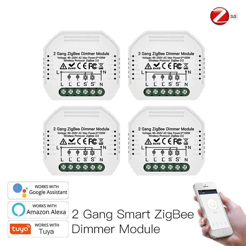 KSMT Mini Smart  Switch Relay Module Tuya Zigbee 1 Gang Hidden Dimmer Module Switch 2 way Dimmer Module/Breaker