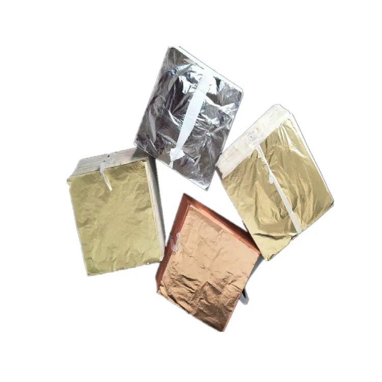 Hot Sell 14x14cm Practical Gold Foil Decor Gold Decoration Craft Paper Foil Golden Leaf Cover Leaf Sheets