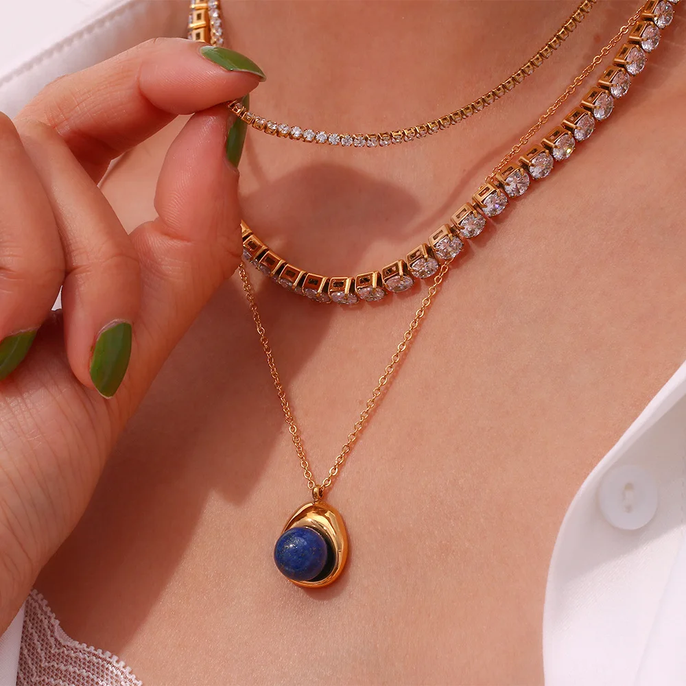 Luxury 2/3/4/5Mm Tennis Necklace Bracelet Stainless Steel Lab Diamond Moissanite Tennis Chain Necklace