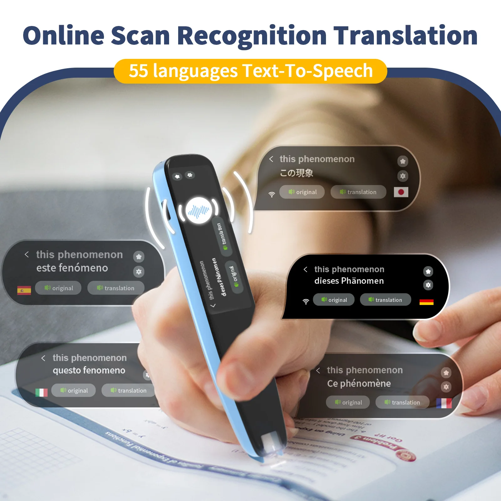 Multi Language Scan Reader Translation Instant Phonetic Translator Scanner Pocket Electronic Dictionary Pen