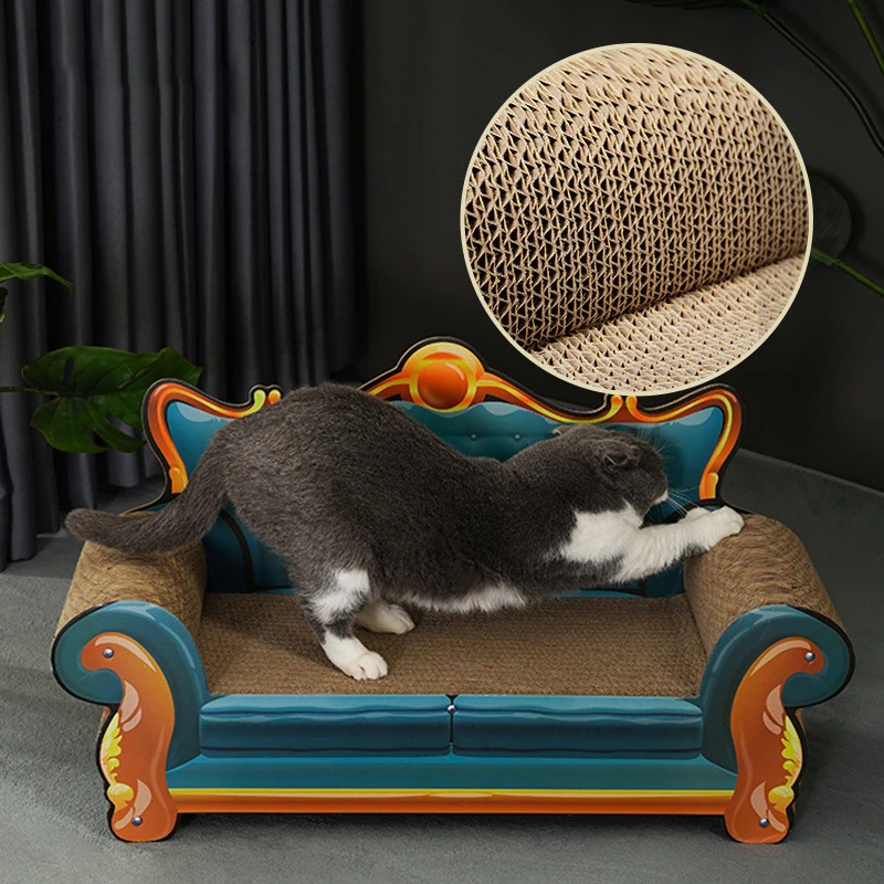 AliGan cat scratcher cardboard sofa shaped toy scratching board pad crumbs lounge bed vertical with textures wave corrugated pad