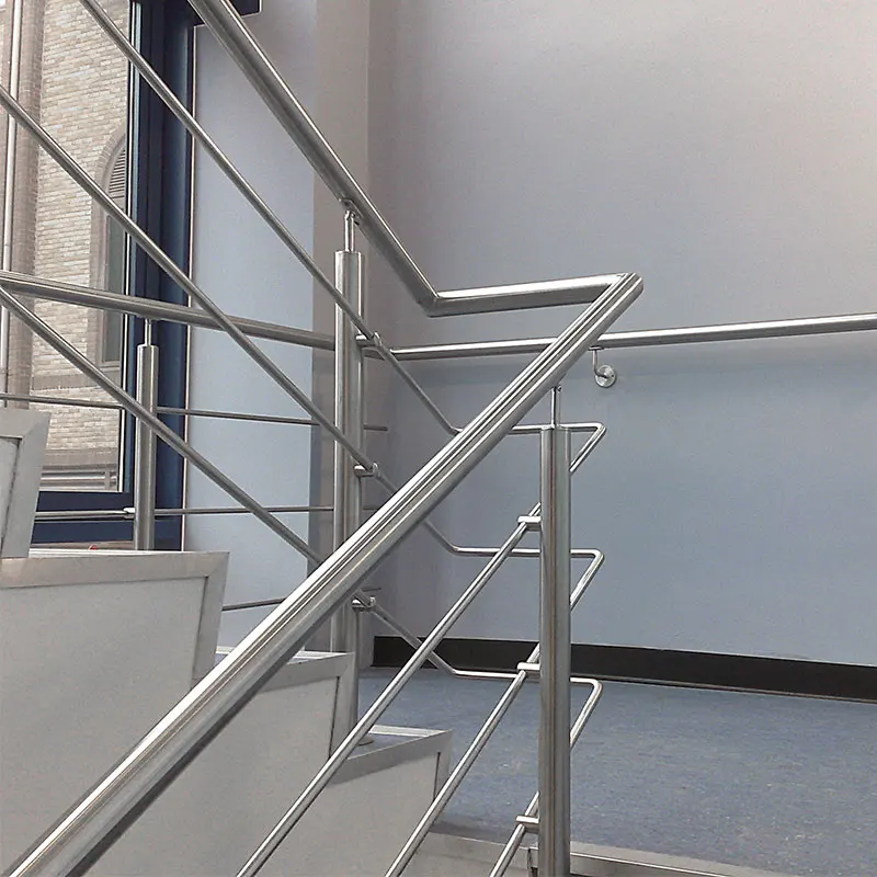 Staircase Stainless Steel Balustrade Steel Rods Railing Design Indoor Outdoor Application