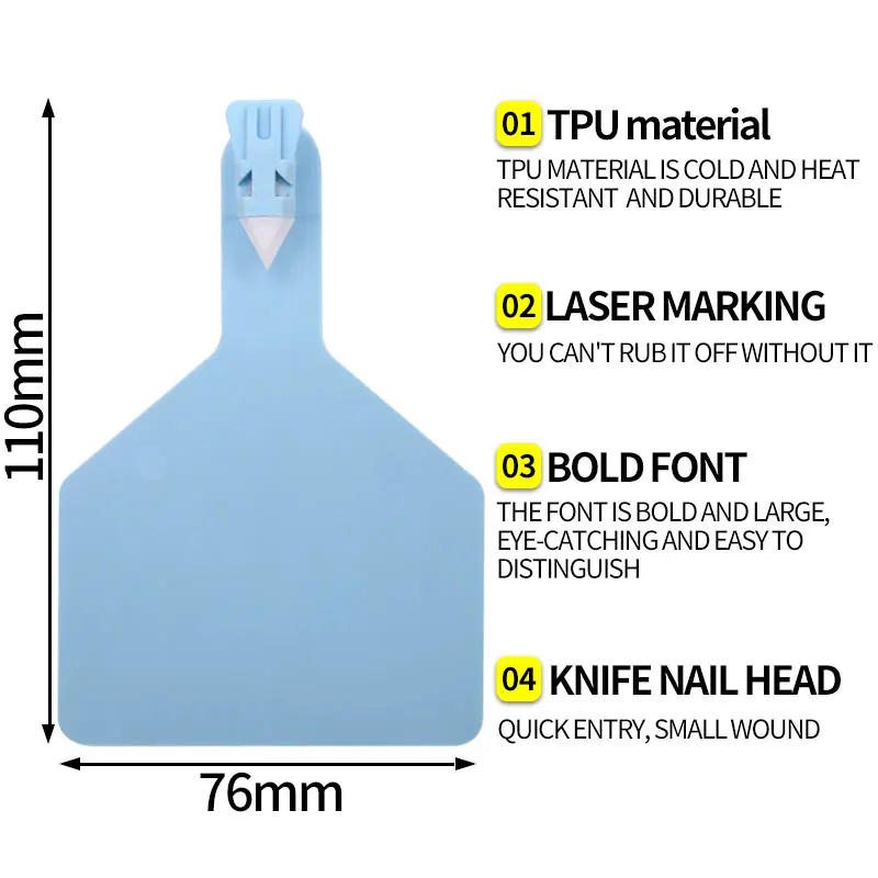 HED-ET117 customization animal tag for cattle ear tag manufacturer animal ear tag equipements
