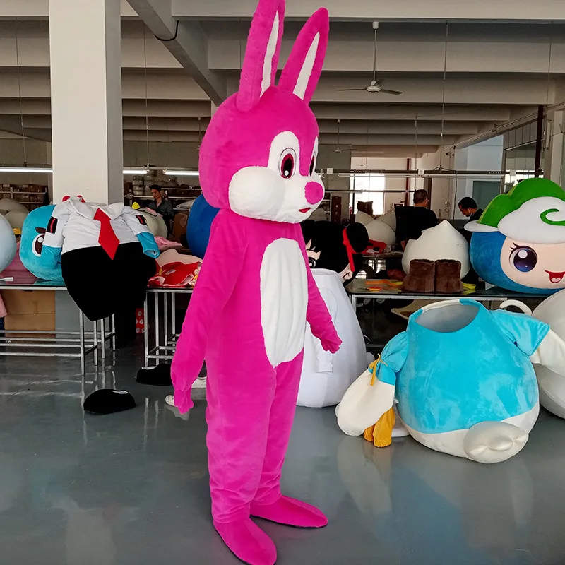 Kinqee High Quality Inflatable Character Bunny Mascot Costume Giant Life Size Inflatable Mascot For Sale