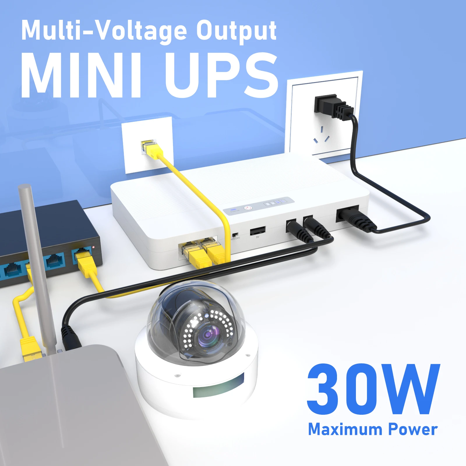 ODM POE UPS для Wi-Fi маршрутизатора CPE модема USB 5V DC 9V 12V 24V 48V mini ups ONU ONT MINI