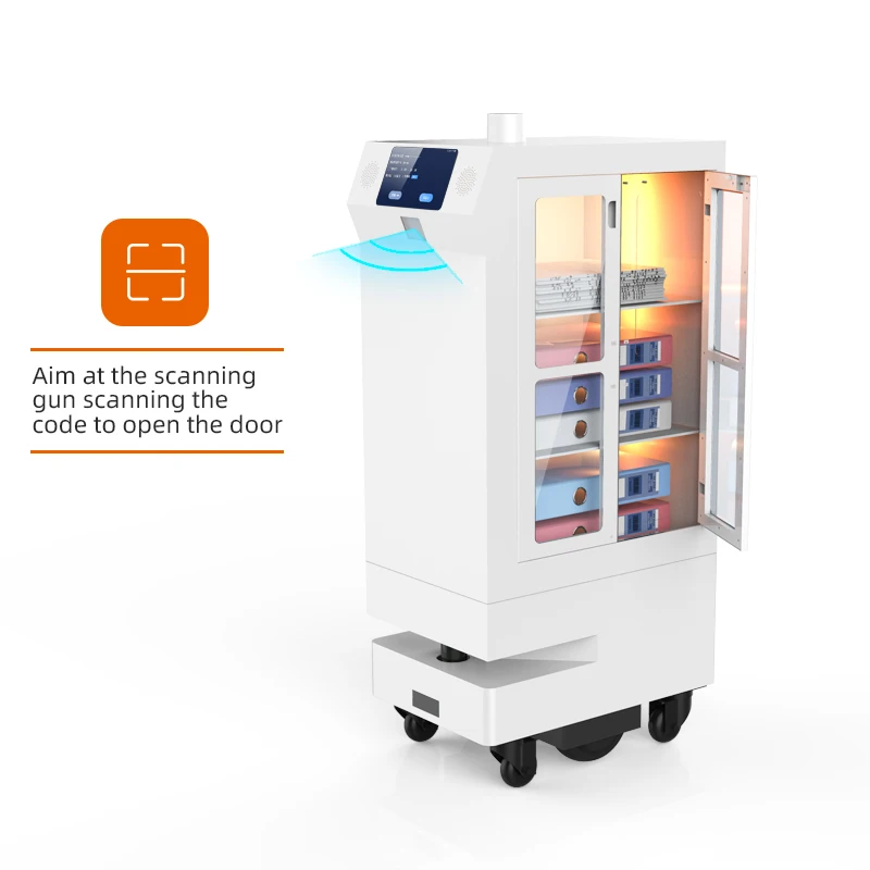 Autonomous Delivery robot New Style Intelligent Robot Take The Elevator Autonomously Acrylic Door Food Service Robot