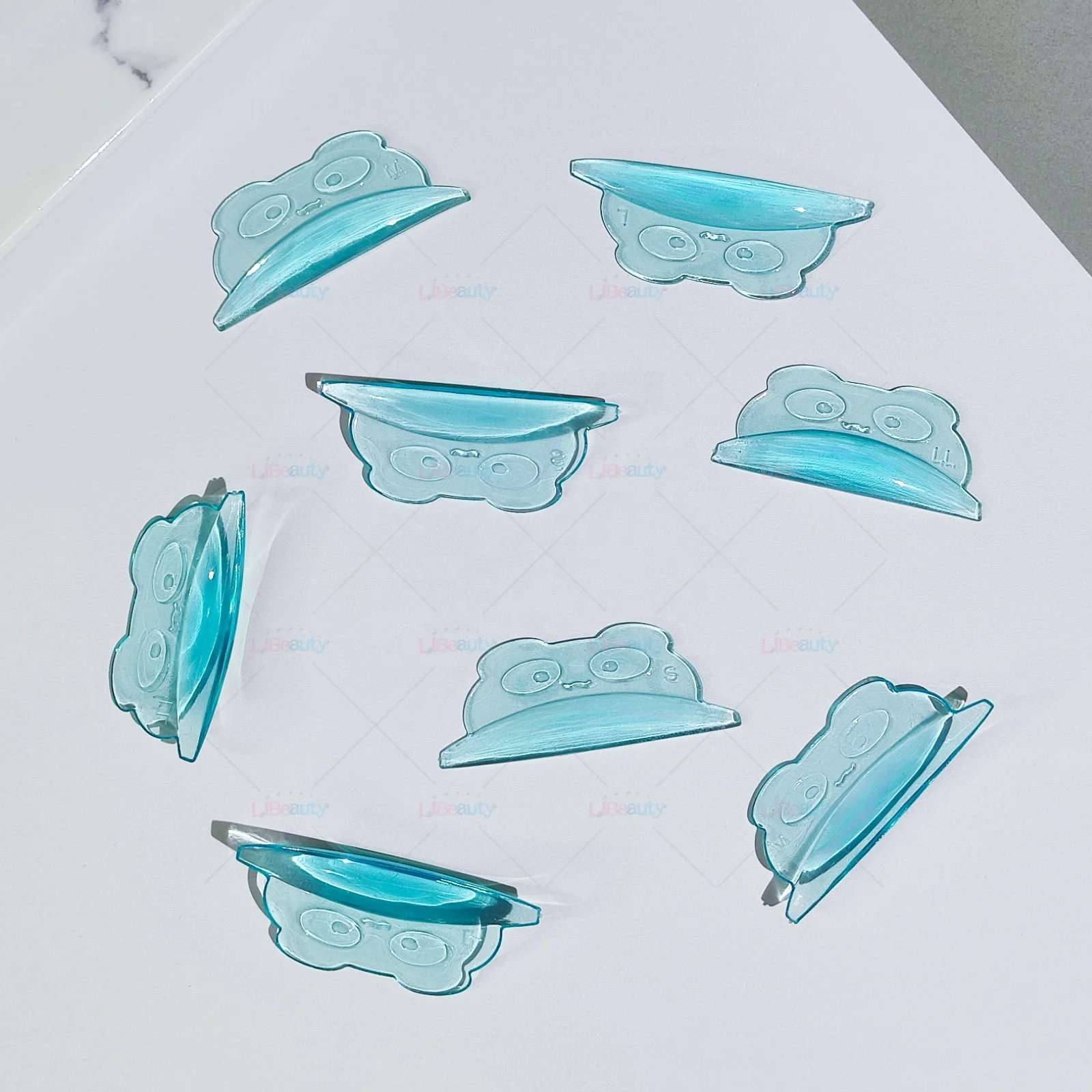 Colorful Translucent Eyelash perm cover pad New silicone Super sticky Panda shape Jelly Lash lift shield with Private label