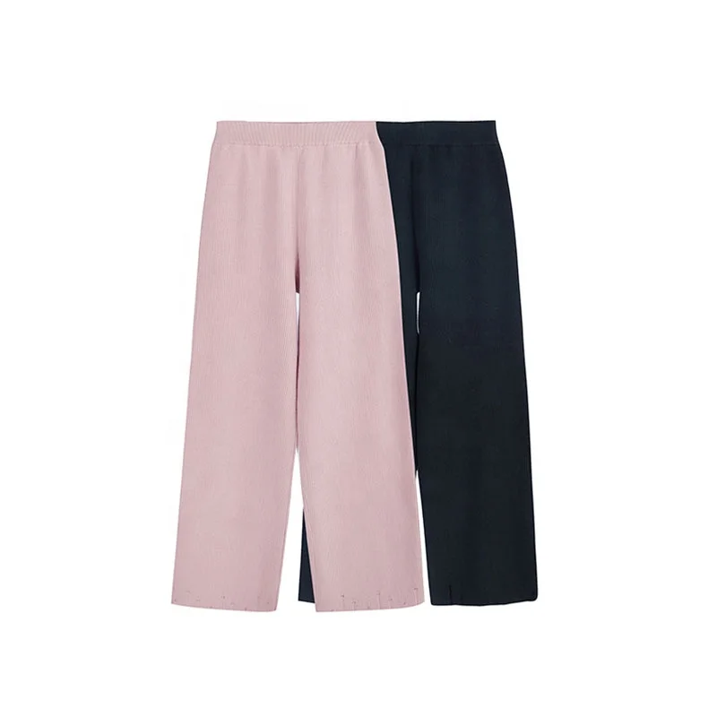 China Wholesale High Waist Pleated Pants Women Sweater Pants For Winter Autumn