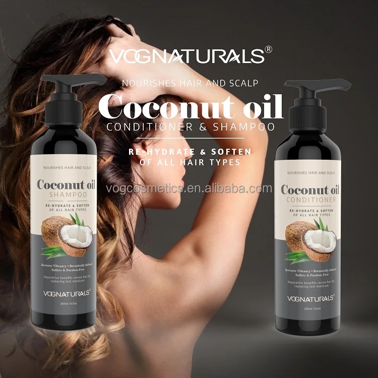 OEM Natural Moisturizing Coconut Oil Hair Shampoo And Argan Oil Conditioner Coconut Shea Butter Hair Care Shampoo