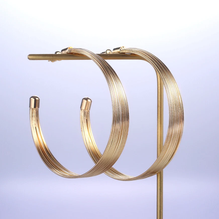 CAOSHI Hot Selling Women Exaggerated Big Hoop Earrings Gold Rose Gold Color Popular Style Fashion Earrings