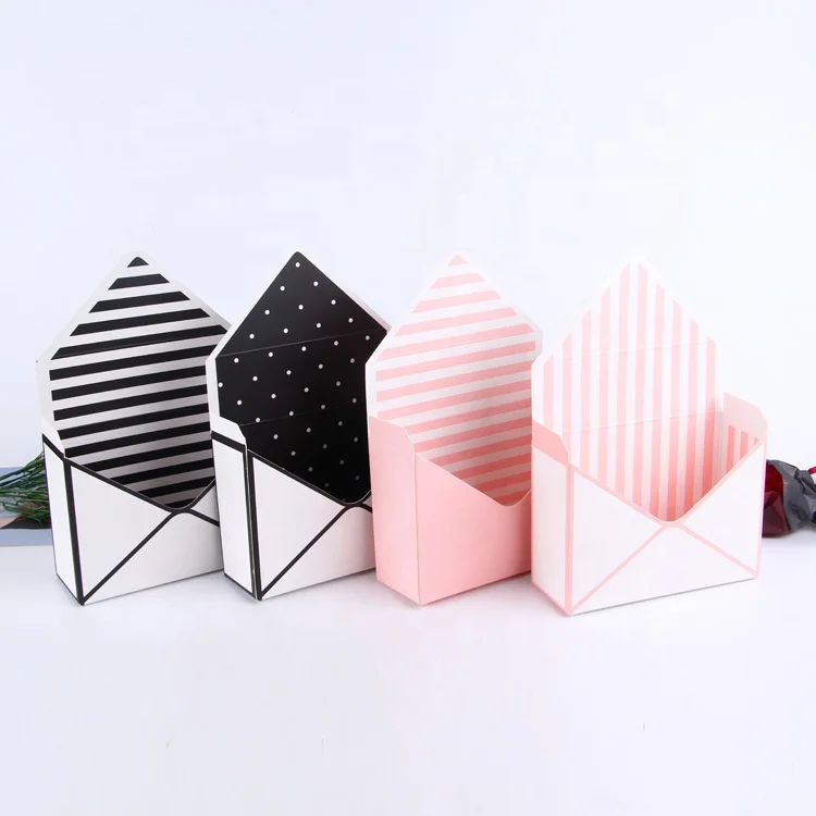 Cute paper envelope box flower box counter display box for gift flower decoration package