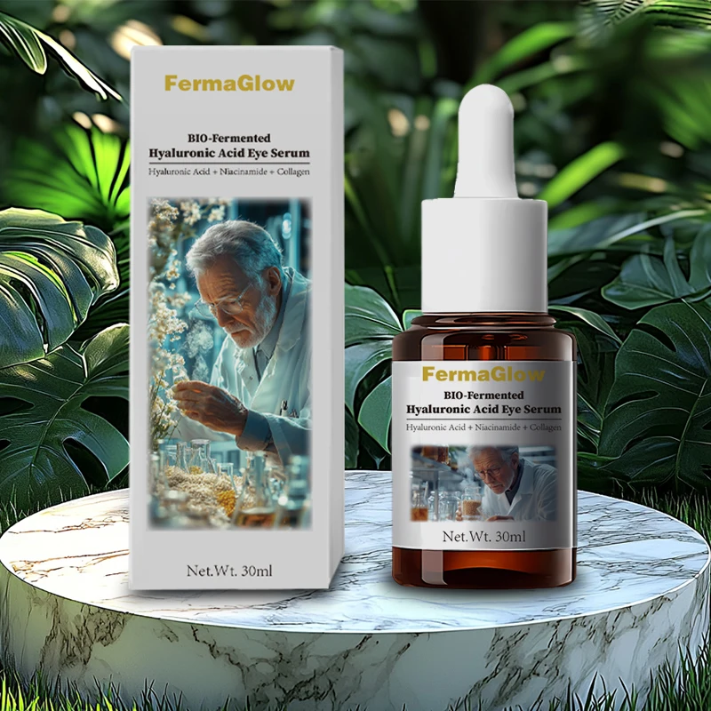 FermaGlow Fermented Hyaluronic Acid Eye Serum for Intense Hydration, Fine Line Smoothing, and Under-Eye Brightening