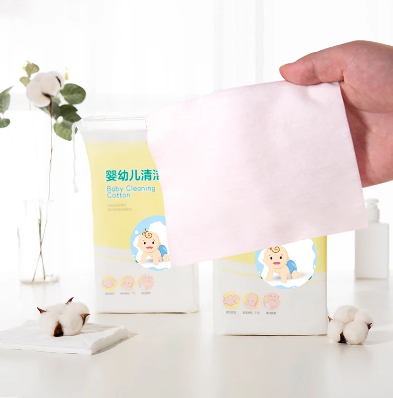 Organic Baby Pee Poo Cleaning Wipes  Pure Cotton Disposable Diaper Changing Cleaning Cotton Pad