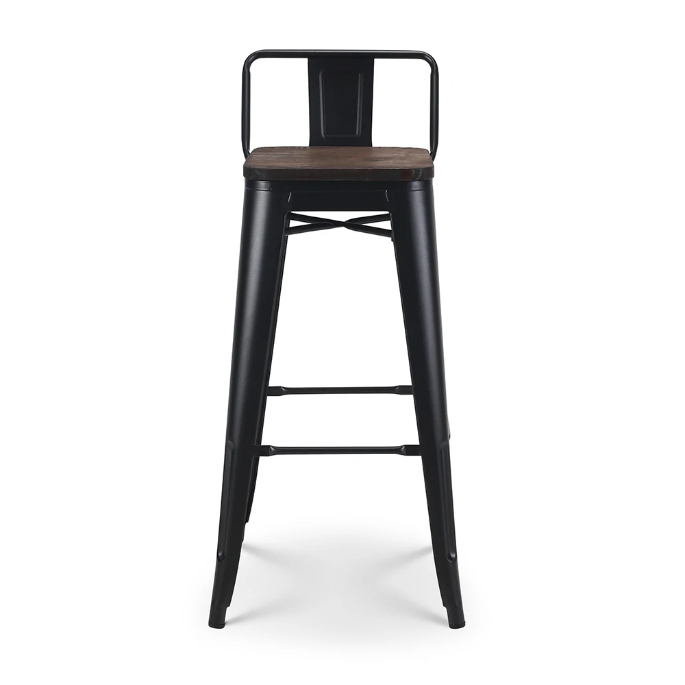 Wholesale armrest vintage iron kitchen bar stool high bar chair for counter