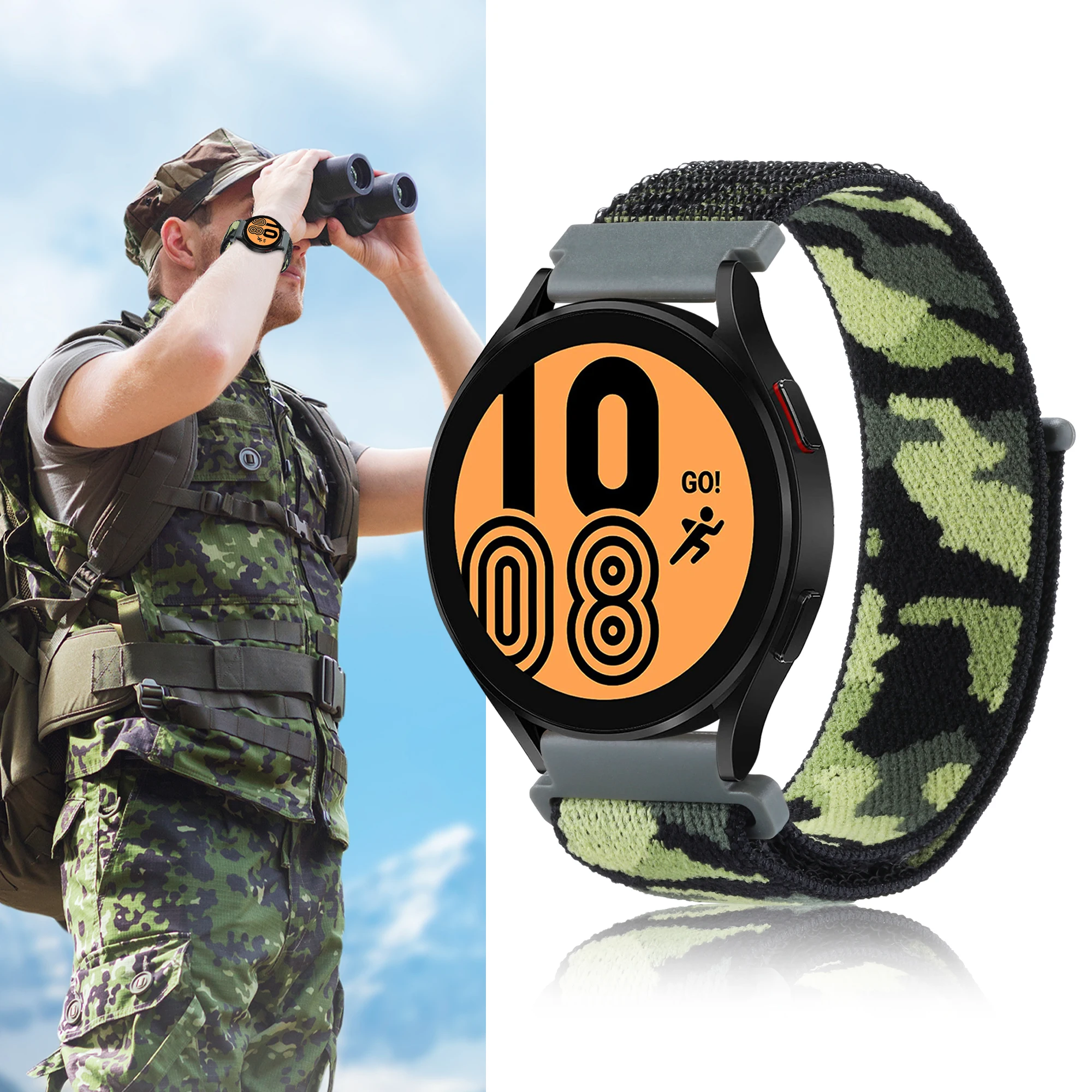 20 22mm Nylon Wristband For Huawei GT3 Nylon Loop Strap For Samsung Galaxy Watch /Garmin Smart watch Bracelet