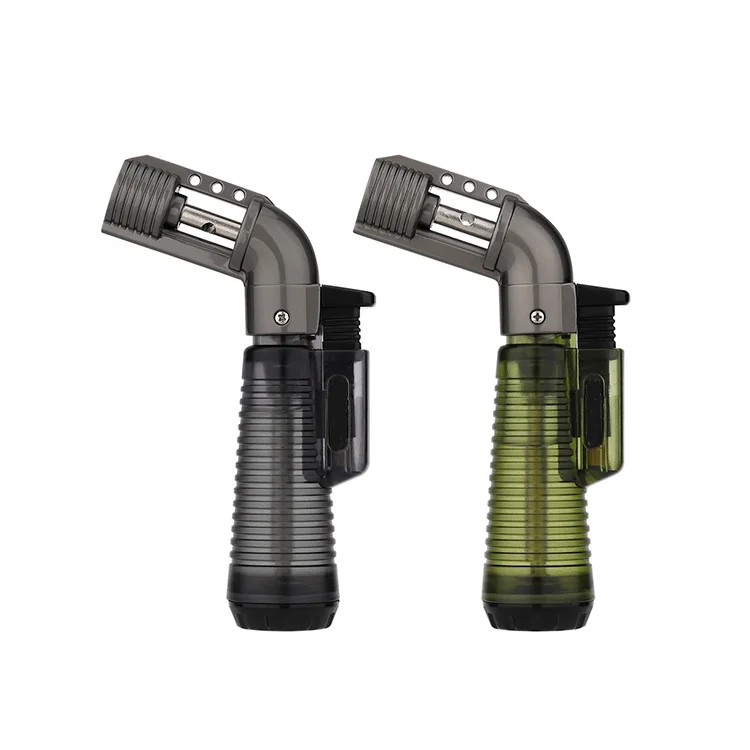 Hot-selling adjustable flame windproof refillable fuel single butane torch Jet flame cigarette cigar lighter