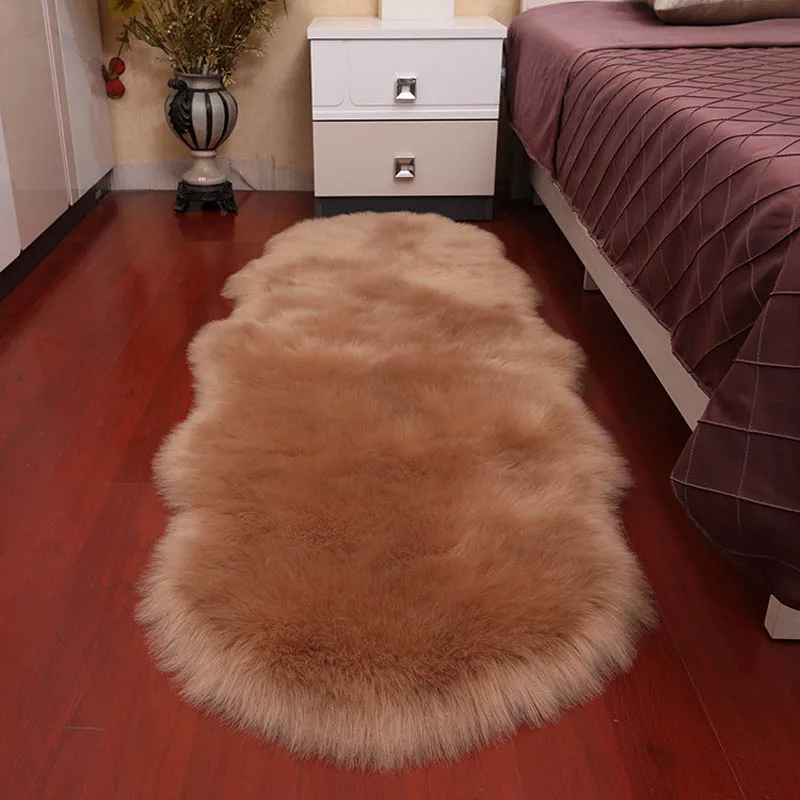 Soft Faux Fur Wool Carpet  for Living Room Artificial Wool Sofa Bed Rug Plush Carpets Bedroom Cover Mattress Door Window Bay Mat