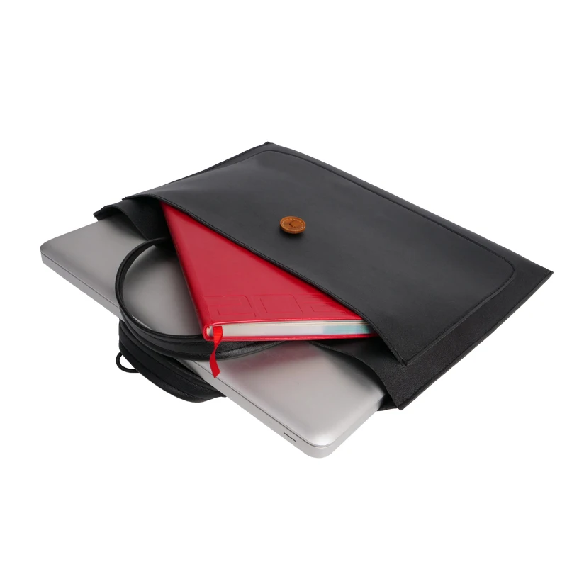 14 inch Laptop Sleeve bag durable pu leather for macbook case 10 12 13 tablet cover bag 15 inch notebook cover black