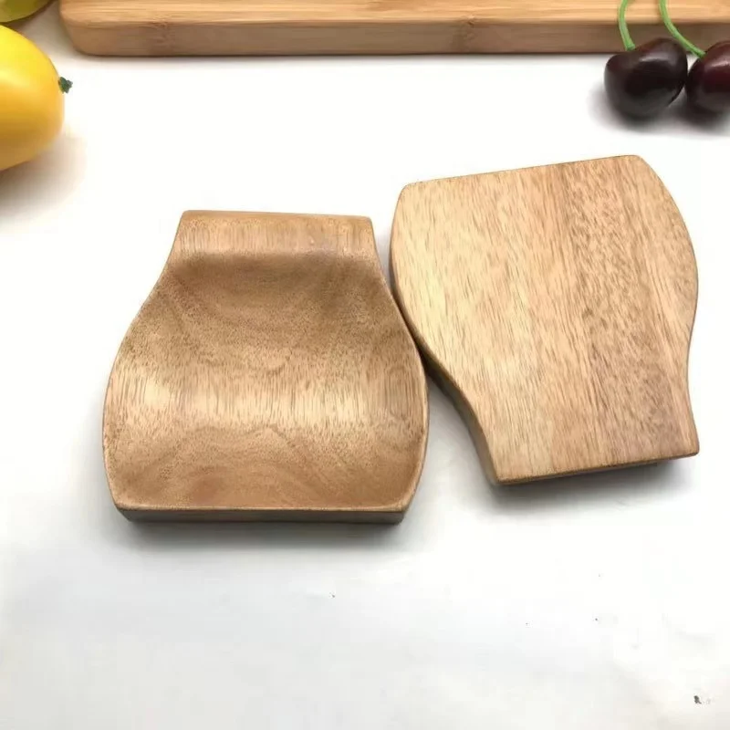 Wooden Kitchen Accessories Handmade Solid Wood Spoon Rest Acacia Wood Spatula Stand Ladle Rest Teakwood Spoon Holder
