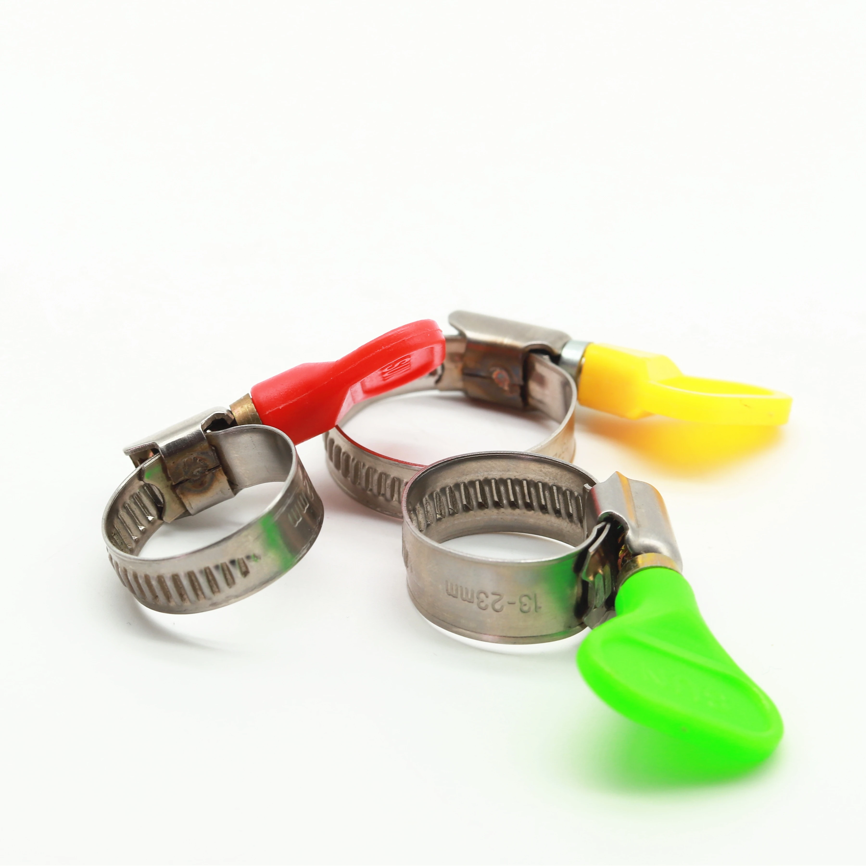 China stainless steel German type plastic handle hose clips hose clamps
