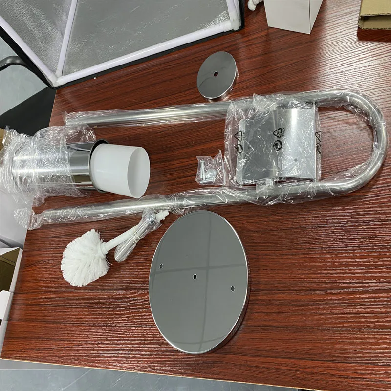 shelf metal reserve roll toilet paper holder freestanding bathroom stainless steel tissue and toilet brush