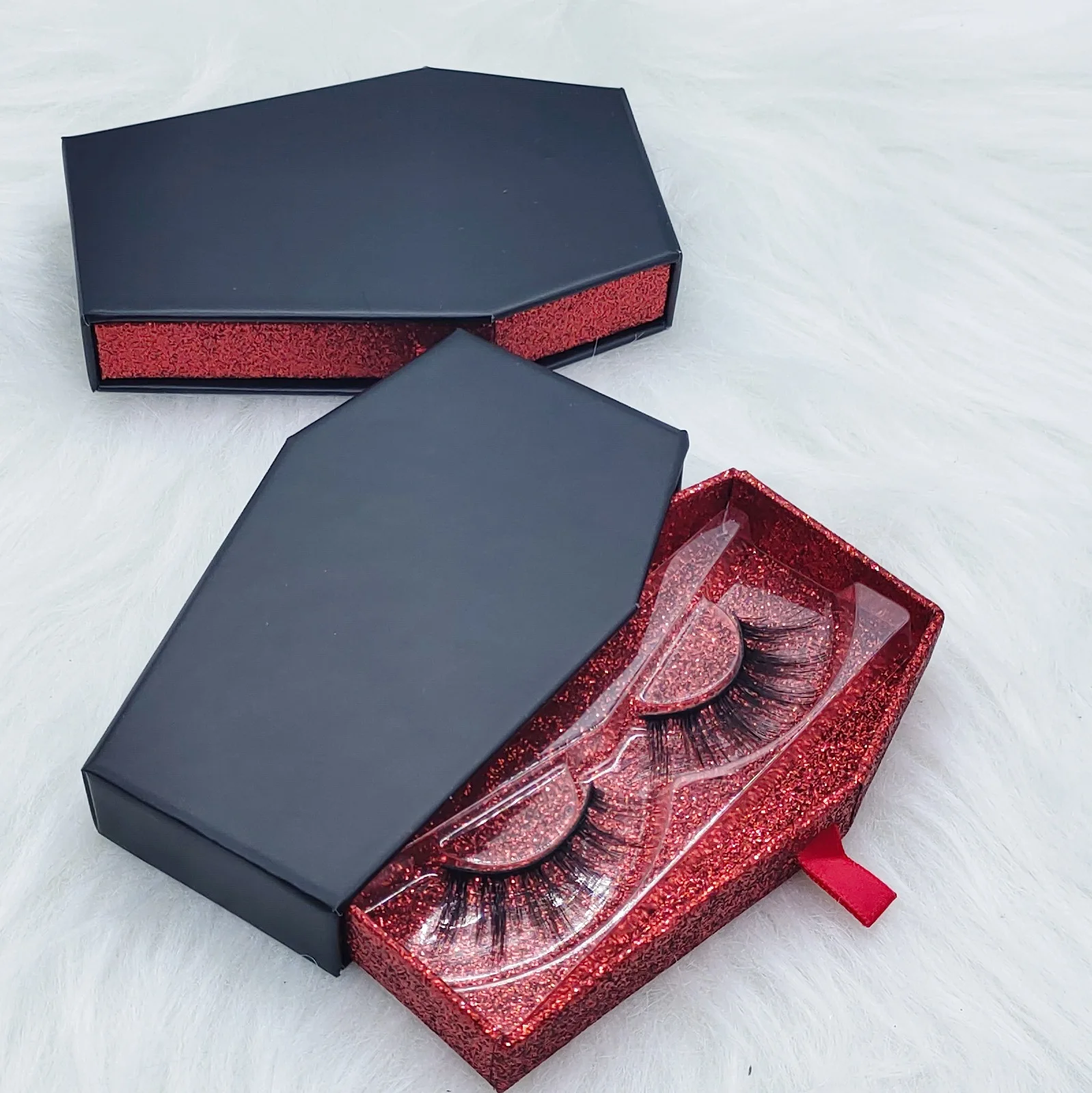 Halloween Luxury Black Eyelashes Box Packaging Coffin Eyelash Boxes Custom Logo Halloween Lash Packaging Boxes Wholesale