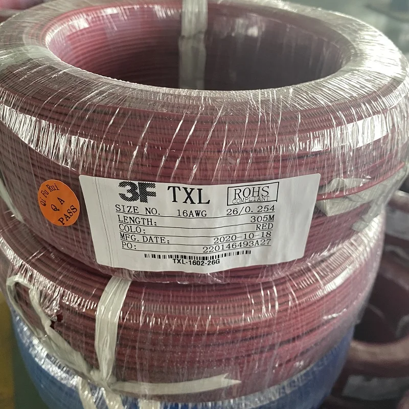 125C 60Vdc or 25Vac Colors Auto Wires Brown Red Yellow Black Color XLPE Insulation Jacket Cable Tinned/Bare Txl Automotive Wire