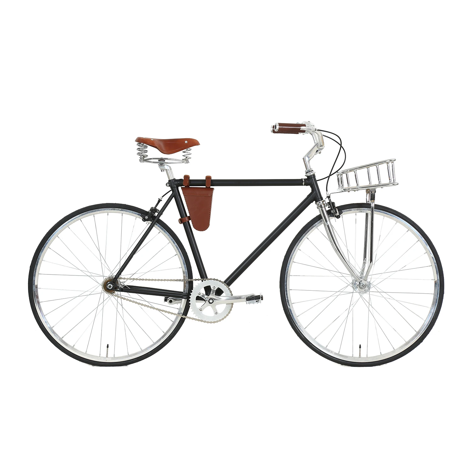 vintage road Bike Chrome Molybdenum Commuter bike  700 C Steel Frame Single Speed fixie Bicycle Freewheels With Cycling V Brake