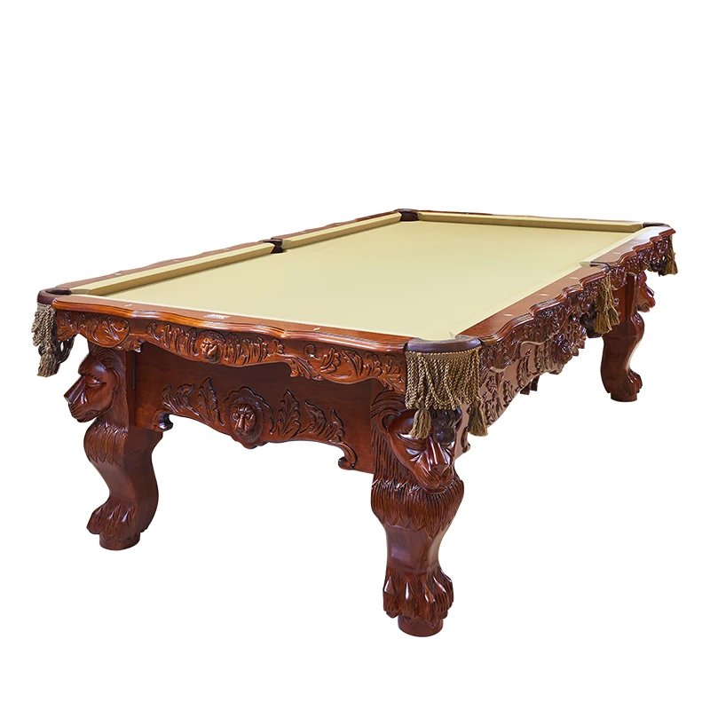 The lion King Solid Wood Carved Slate Pool Table American Stylish Billiard Pool Table