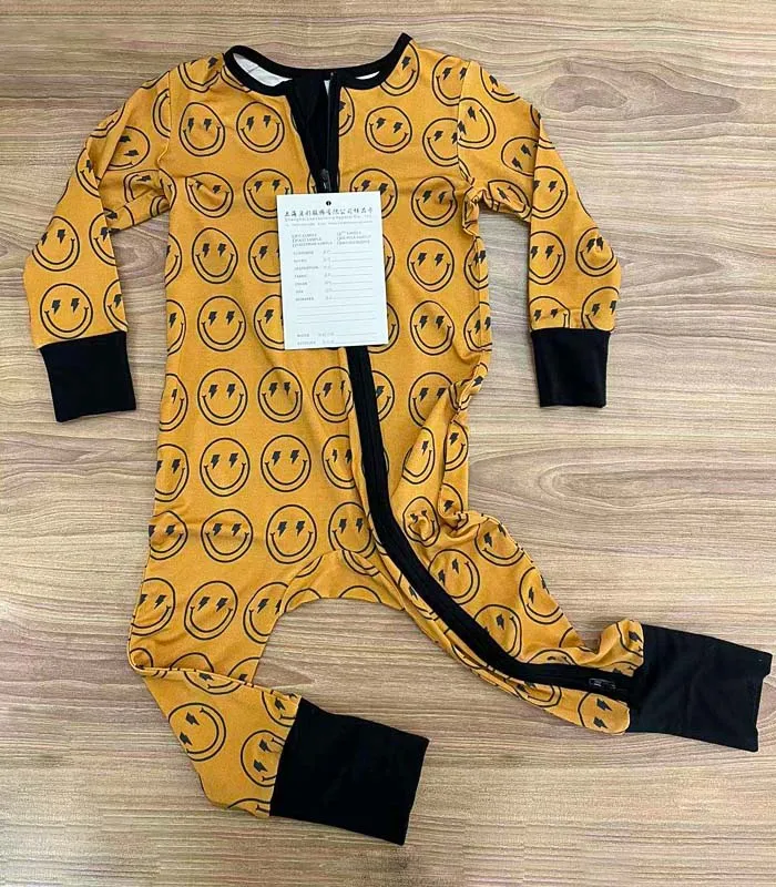 Custom Print 100% Bamboo Zipper Suit Bamboo Onesies Baby Clothes