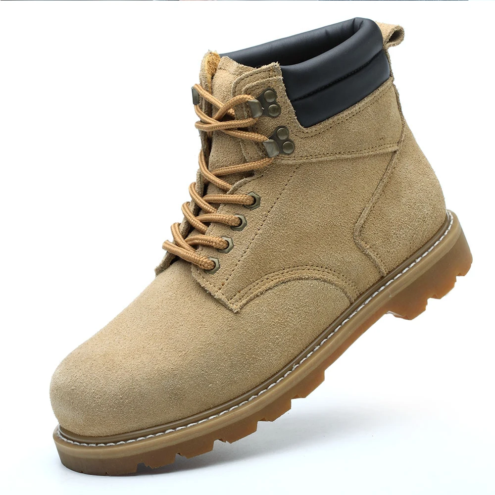Nubuck leather non-slip anti hit anti piercing heat resistant industrial heavy duty safety working boots