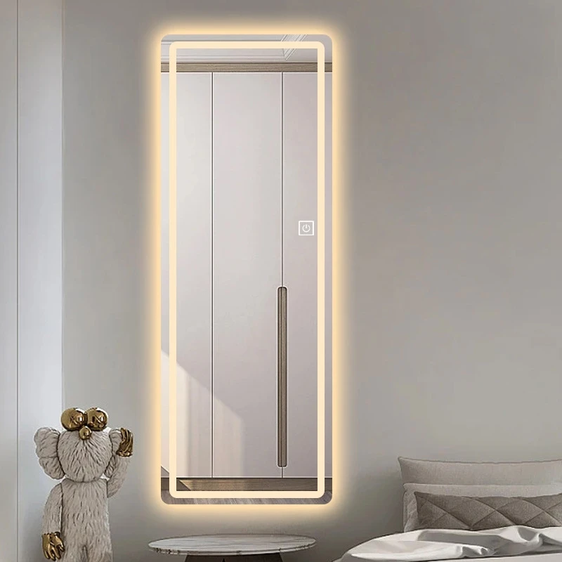 Modern Anti-Fog LED Vanity Lighted Bathroom Mirror Home Decorative Wall Mirror with Radio Heated round Square Styles Available