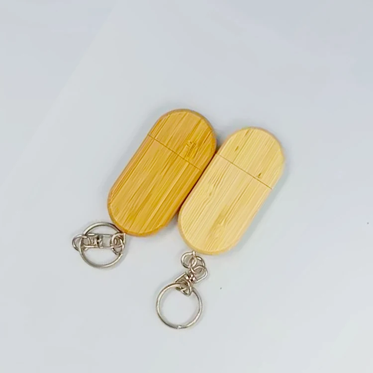 High Quality Customizable Wooden USB Flash Drive with Key Ring 2GB to 64GB Supports Custom Logo for Promotions