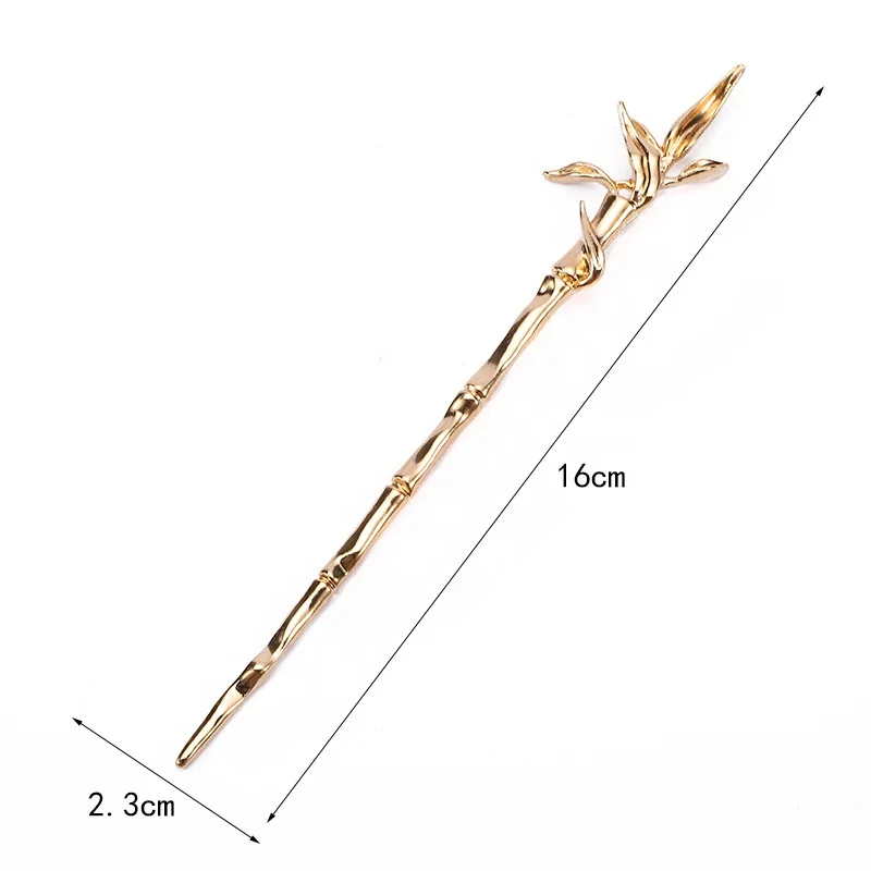 Women girls 2023 metal hairpins Chinese hair pins long bun hair stick summer 16cm bamboo hair chopsticks for women
