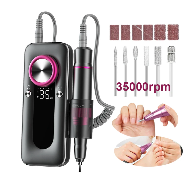 Отшелушивающая полировальная портативная мини-USB-шлифовальная машинка для маникюра электрическая шлифовальная 35000 об/мин профессиональная