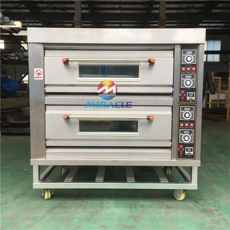 Stainless steel electric double 2 decks bakery oven for sale