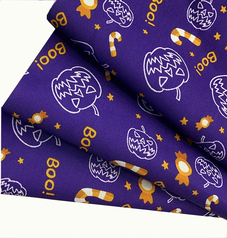 
Hot Sale Digital Printed Pumpkin Cosplay Garment 300d X 300d Oxford Fabric for Halloween Party 