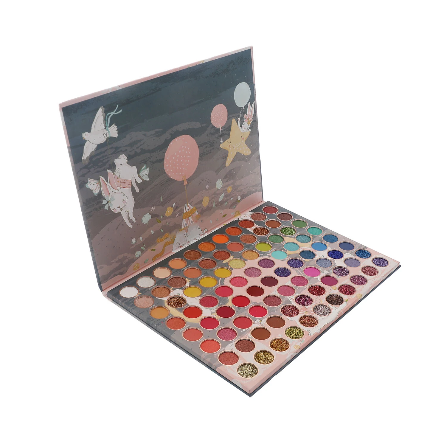 
88 Color Vegan Mineral Cute Rabbit Eye Shadow Makeup Matte Shimmer Cosmetic Glitter Private Label Eyeshadow Palette logo OEM 