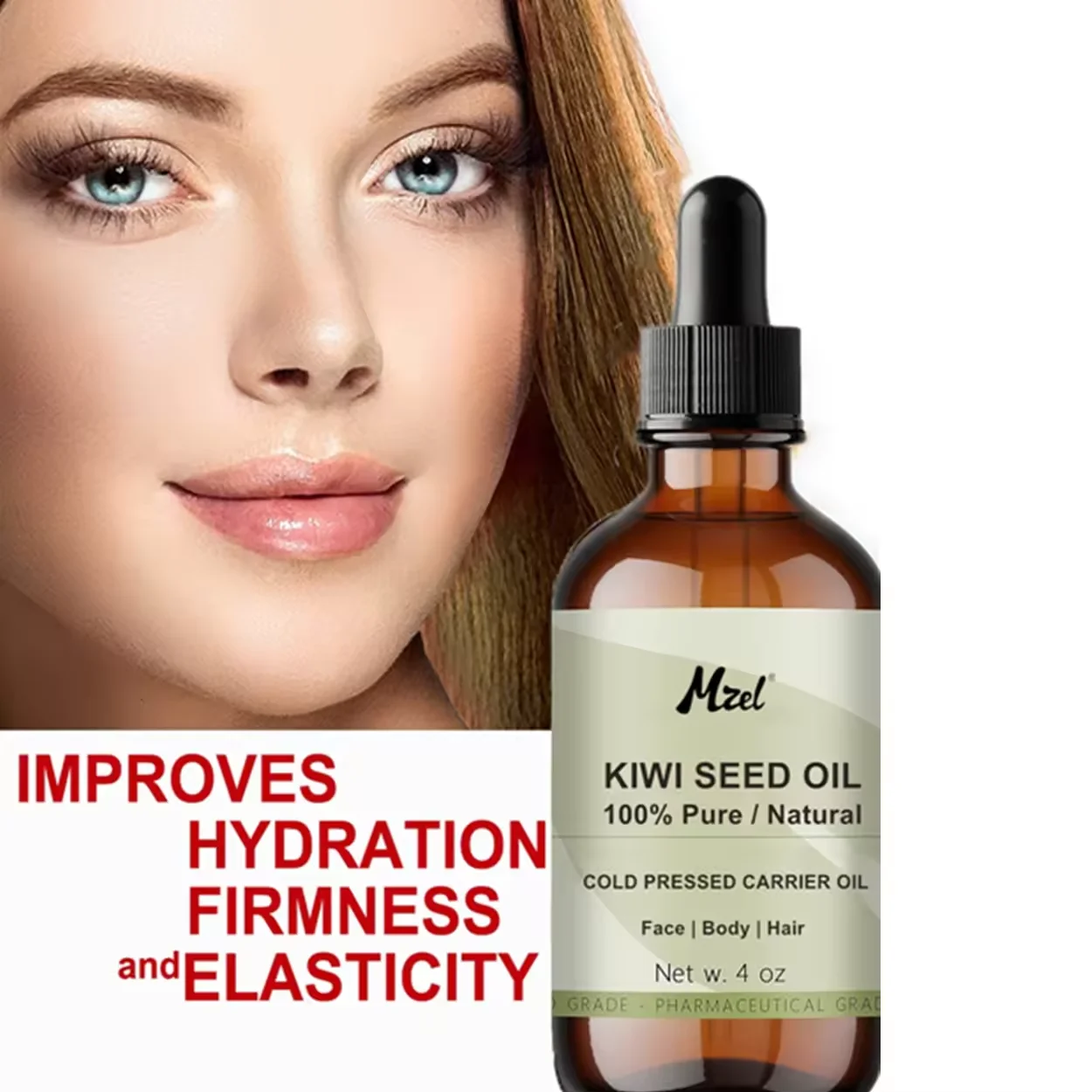 Private Label 100% Pure Natural Undiluted Virgin Cold Pressed Carrier Kiwi Seed Oil for Face, Skin, Body, Hair, Nail Care