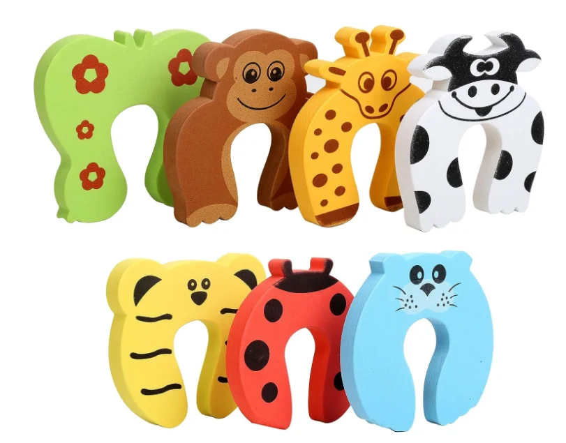 Finger Pinch Guard Cartoon Animal Door Stop Soft Foam Cushion Baby Finger Protector