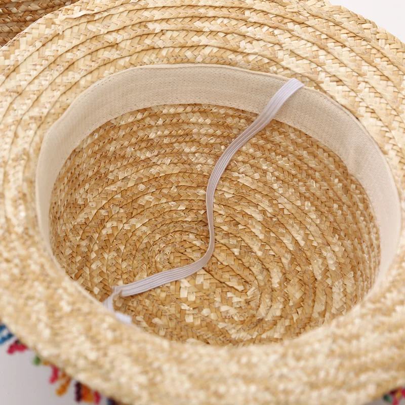Модные соломенные шляпы с кисточками из пеньковой веревки в родительском стиле, женская соломенная шляпа с широкими полями, пляжная шляпа от солнца для женщин