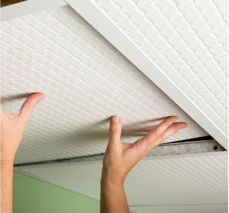 Lightweight 2 ft.x 2 ft commercial ceiling tiles white bathroom pvc square suspended ceiling tiles waterproof moisture proof