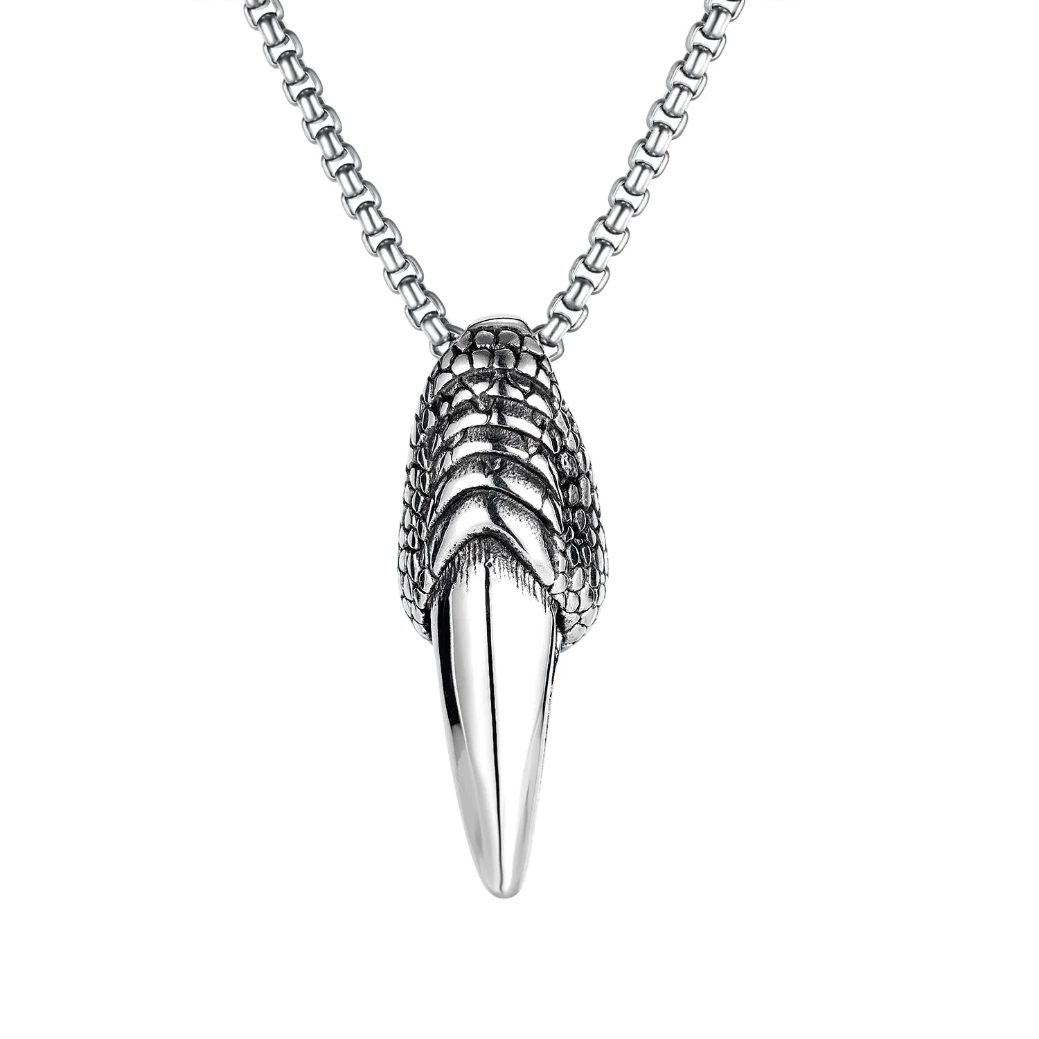European and American fashionable personality men titanium steel necklace accessories overbearing eagle claw pendant