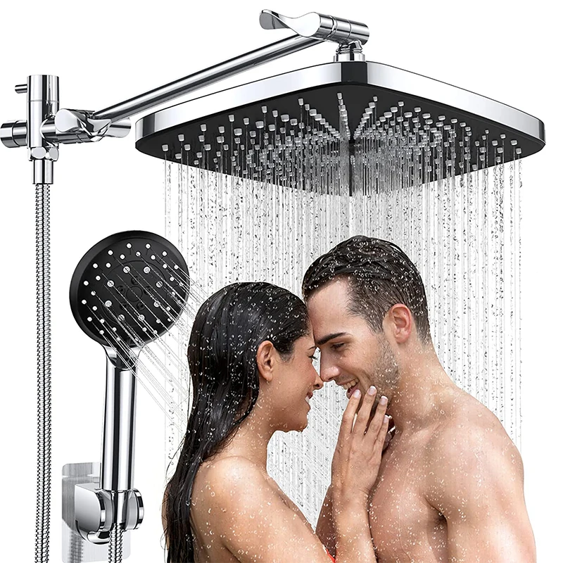 CUPC Hot selling wall mounted waterfall concealed hot shower systems CP brush nickel, brushed nickel bathroom shower set system