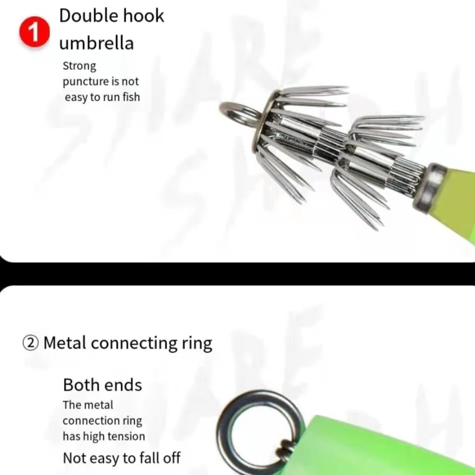 KY 120mm*14g Luminous squid jigger for commercial fishing  Sea fishing special hook eight claw hook wood shrimp hook fishing