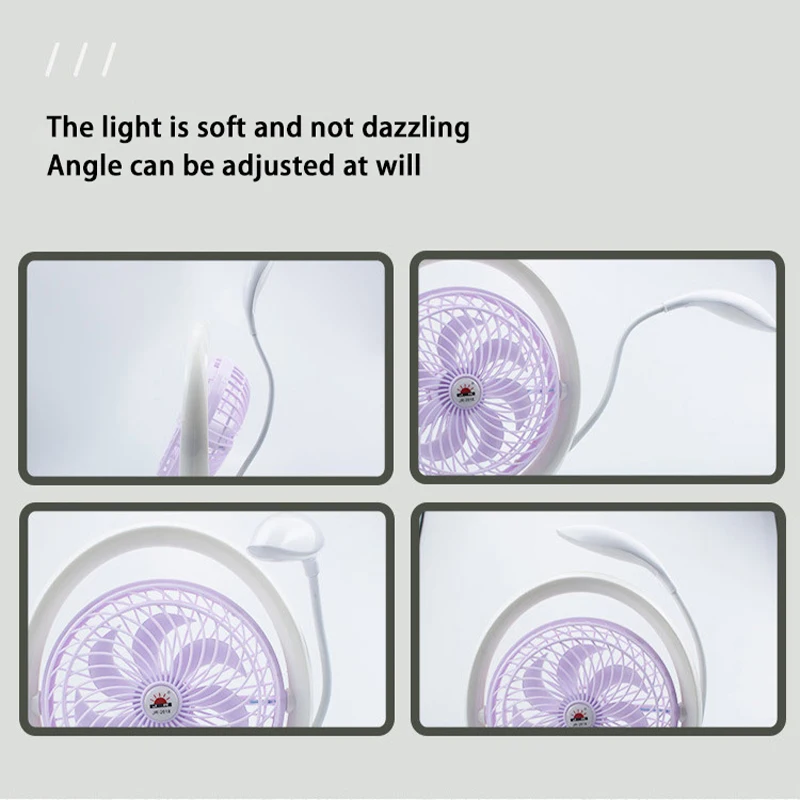 LED Light fan USB Rechargeable Cooling Wind Home Office Fans Electric student dormitory bedroom mini portable large wind fan