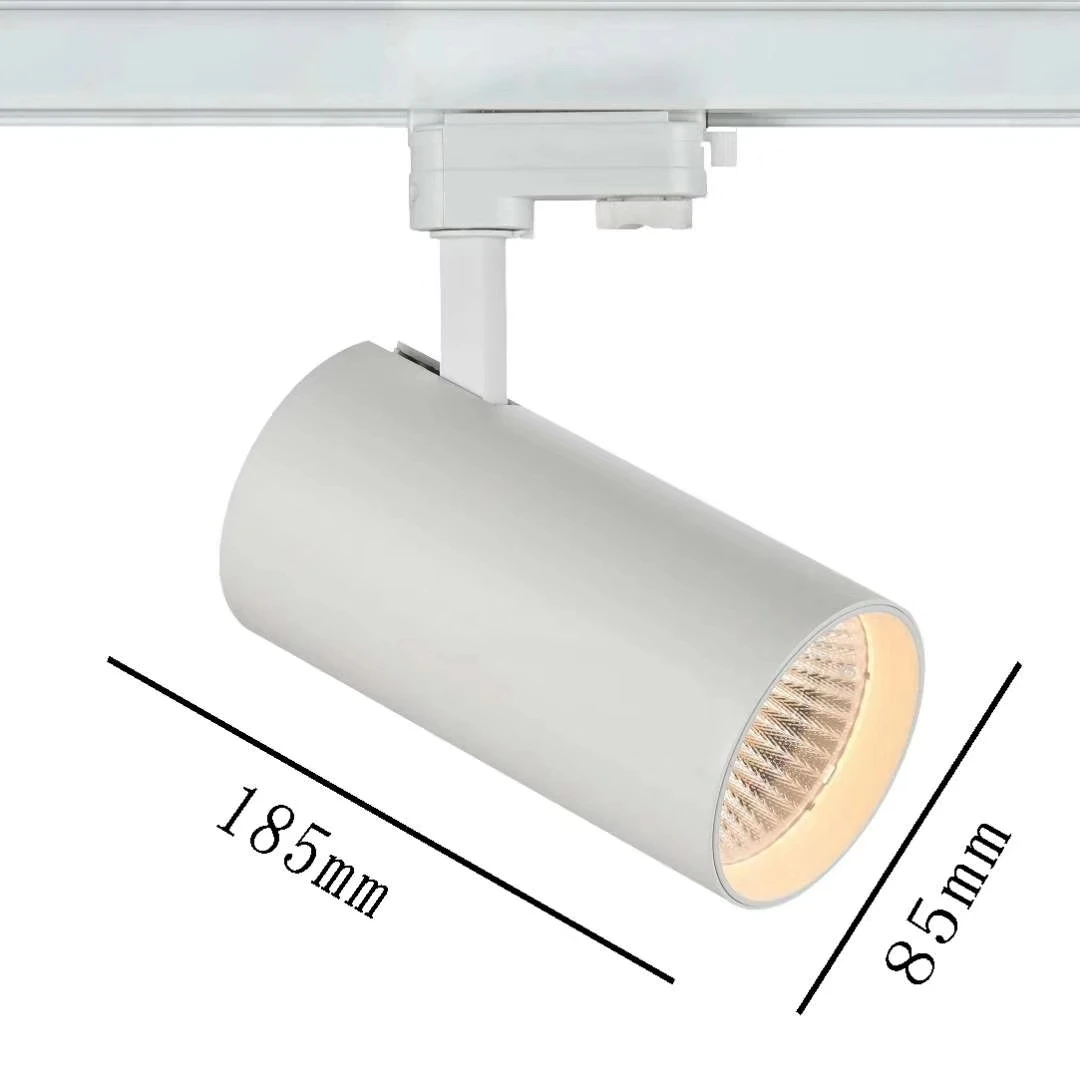 15W 3000K 5000K 15 20W white aluminum spot rail spotlights 360-degree rotating 2-wire 1-phase adapter linear track light