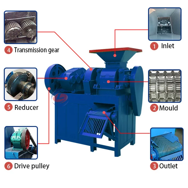 Coal ball biochar briquetting charcoal briquette making machine