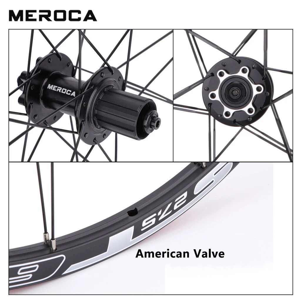 MEROCA Mountain Bike Wheel Front 2 Rear 5 Sealed Bearings 24 Holes Mtb 26 27.5 Quick Release Disc Brake Wheelset
